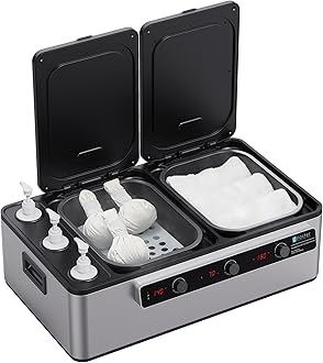 Master Massage Professional Electric 2 in 1 Stone Heater & 3 Bottle Massage Oil/Lotion/Gel Heater-Digital Hot Stone Oil Warmer