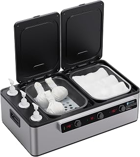 Master Massage Professional Electric 2IN1 Massage Stone Heater & 3 Bottle Massage Oil & Lotion &Gel Warmer-Digital Multifunctional Heating Equipment Combo