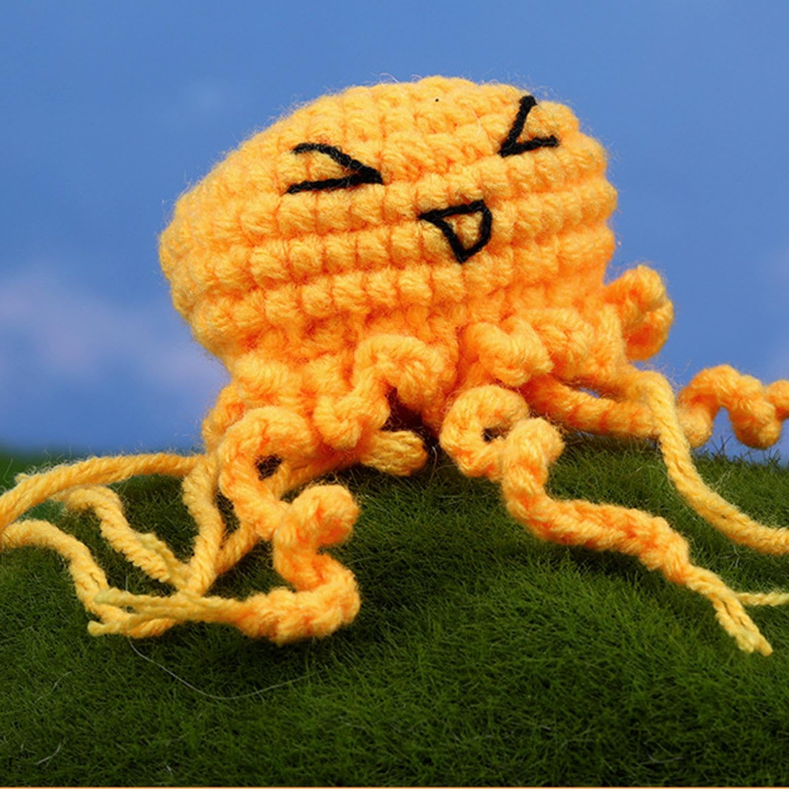 Kit Crochet Méduses Pour Débutants – Avec Laine, Crochet, Yeux, Instructions – Tutoriel Vidéo Inclus – Activité Créative Adultes – Idéal Cadeau
