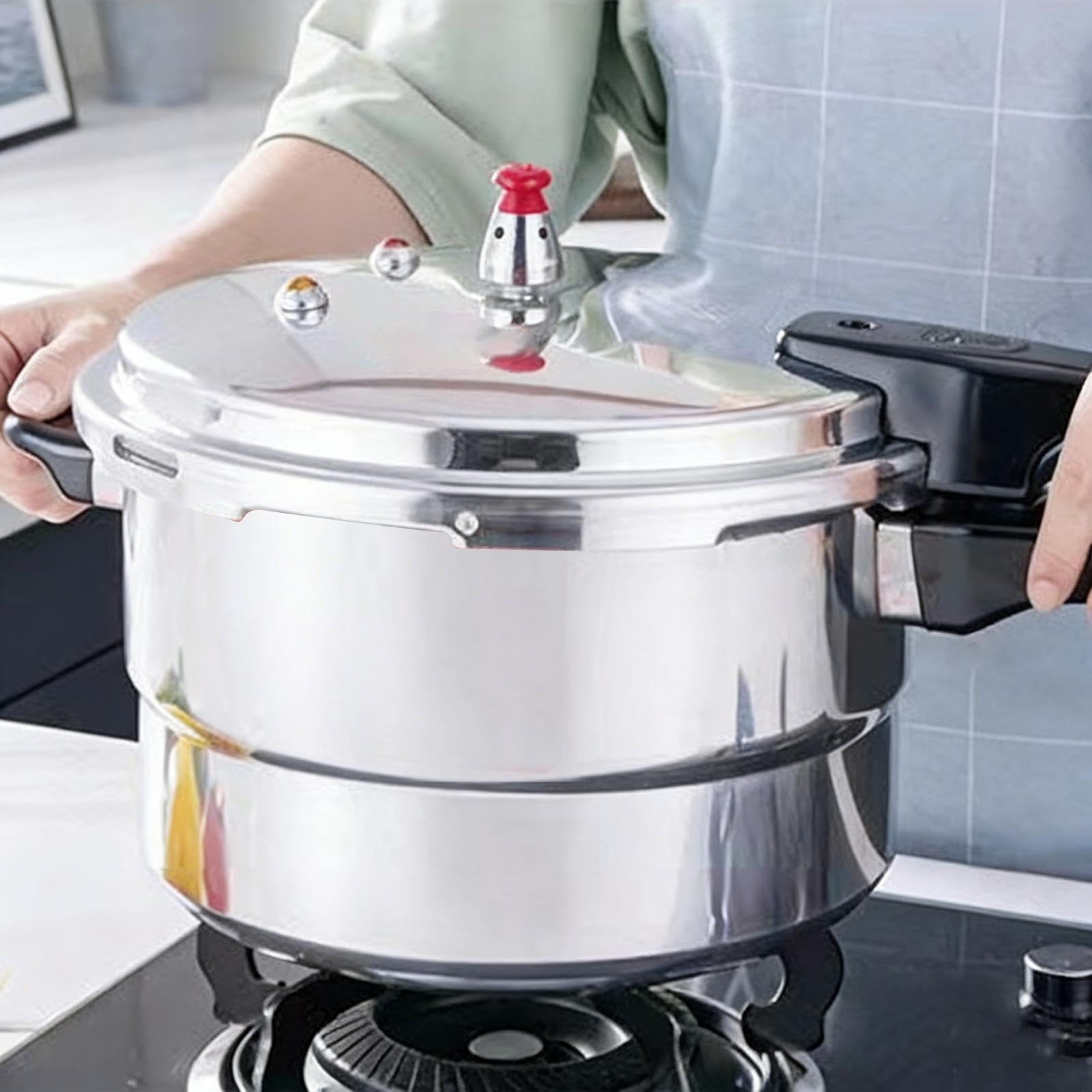 Pentola a pressione – 7L grande fornello da cucina, riscaldamento uniforme con griglia per cottura a vapore, riso durevole per zuppe, pollo, pesce, accessorio da cucina per ristoranti, strumento da