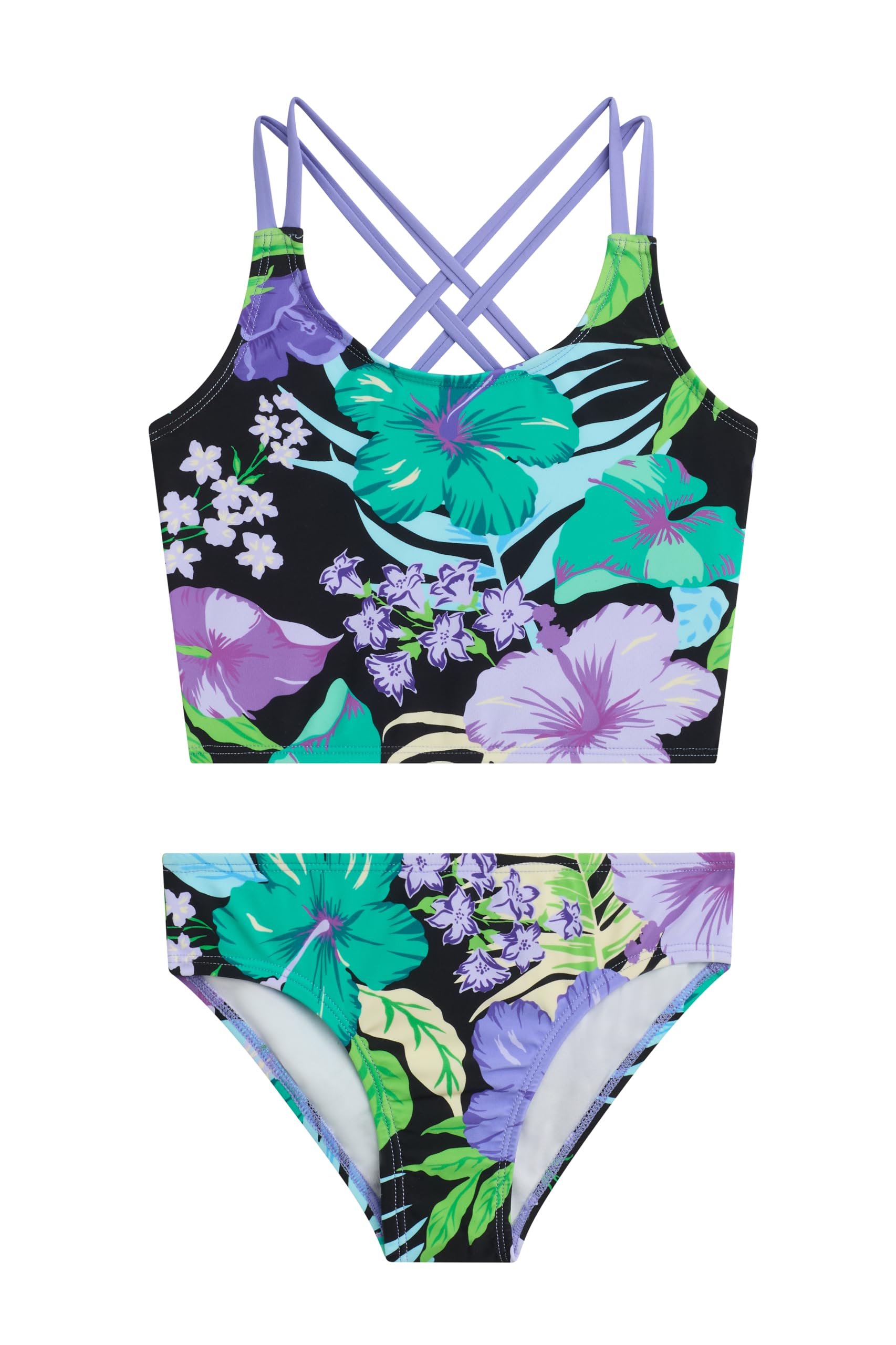 Kanu Surf Girls Waverly UPF 50 Beach Sport Criss-Cross Tankini