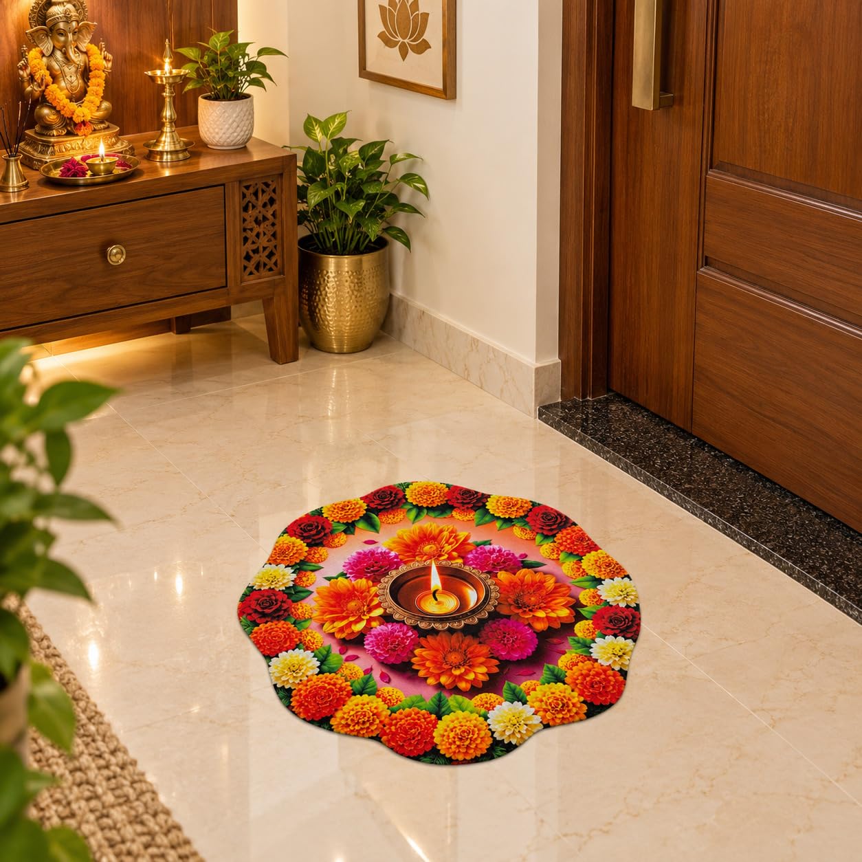 Mandala Floor Mat - Floral Lotus Design FREE SHIPPING -7