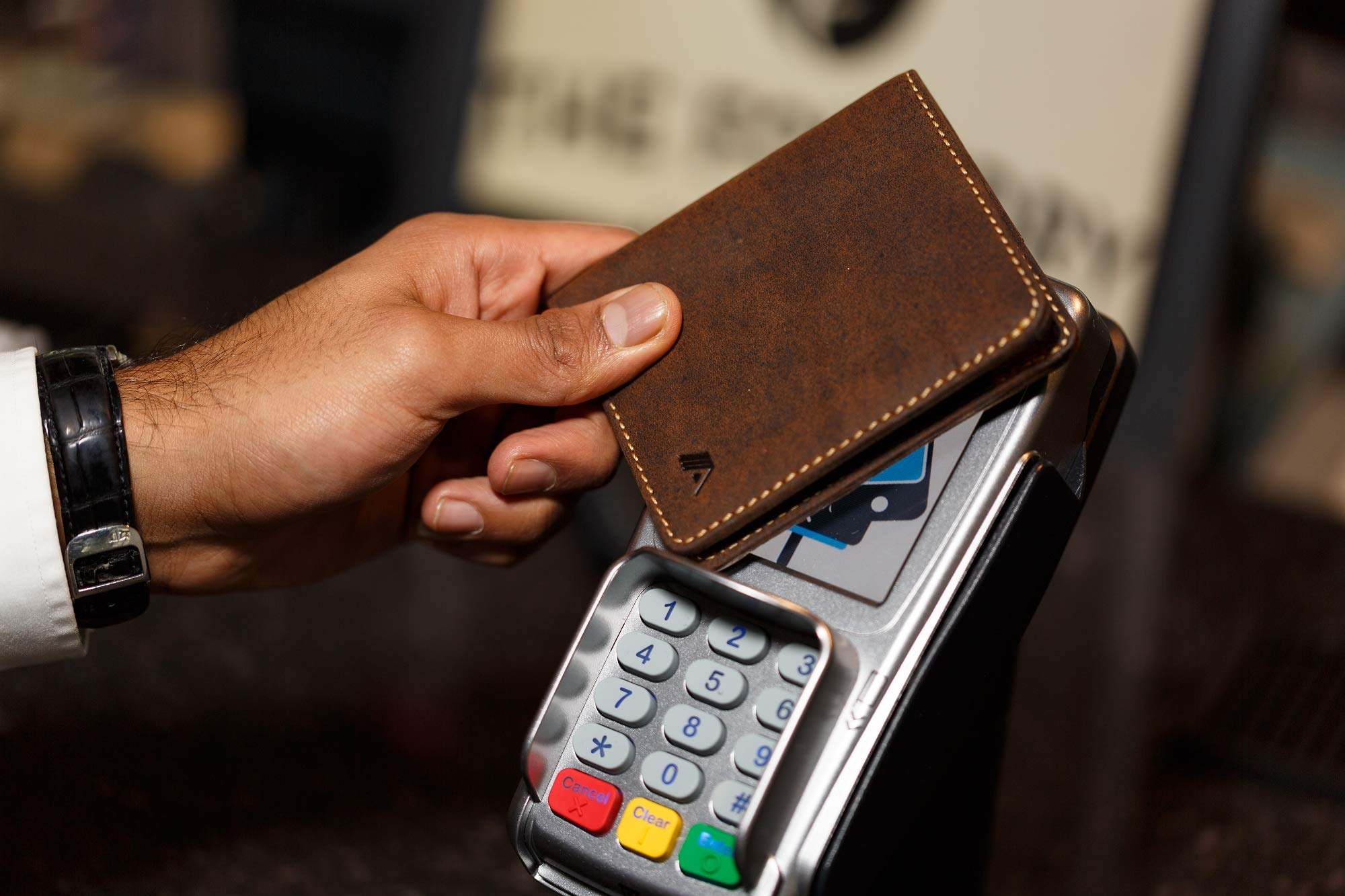 A-Slim Porte-monnaie en cuir Smart RFID Portafoglio sottile da uomo Portafoglio per bankonote e contanti La fente peut être scannée ultérieurement pour obtenir le consentement au paiement