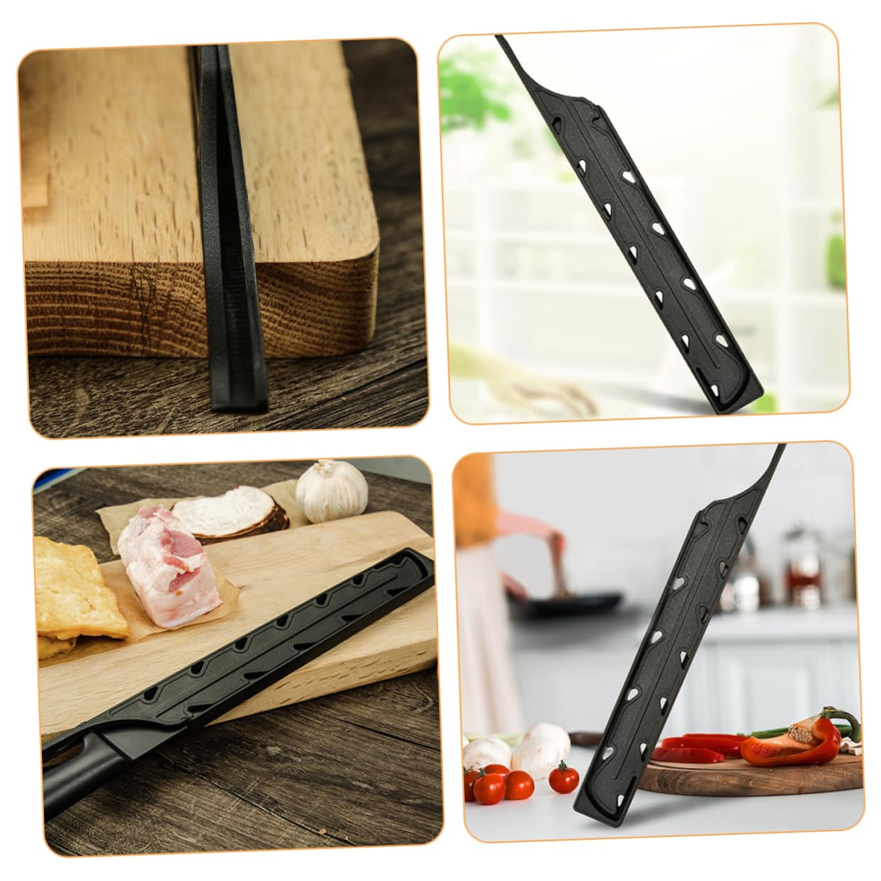 MAGICLULU 5 Series Funda De Cuchillo De Seguridad Manga Cocinando Borde Guardia Protector Cubrir Vaina Con Funda Para Cuchillo De Pan Funda O Fundas Para Páginas Negro 2 Piezas X 5