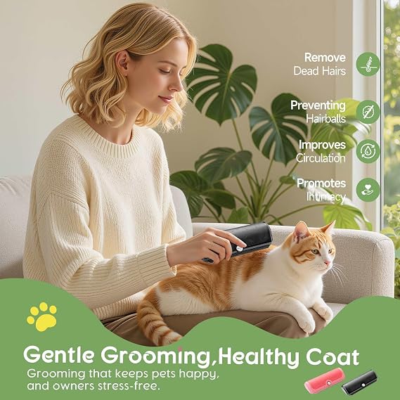 Deshedding Brush for Dogs & Cats – Gentle Wide Stainless Steel Comb, Pain-Free Undercoat Grooming Brush for Long & Medium coats Pets to Cut Down Shedding(Color: Black)