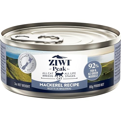 ZIWI Peak Wet Cat Food – All Natural, High Protein, Grain Free, Limited Ingredient, with Superfoods (Mackerel, Case of 24, 3oz Cans)