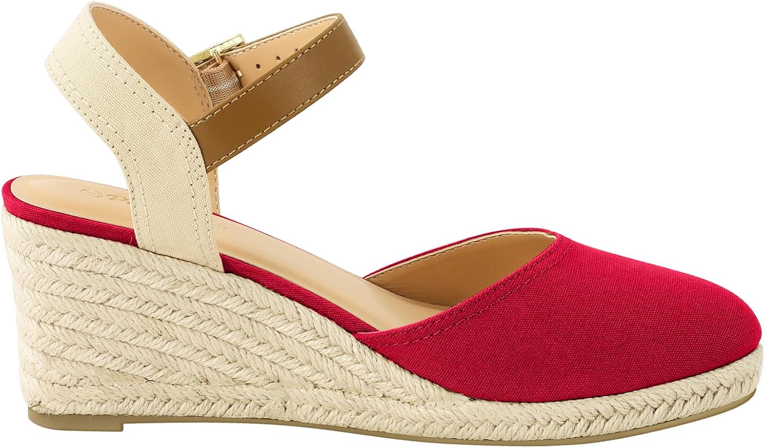 PIZZ ANNU Women's Espadrille Low Wedge Heel Sandals with Buckle Ankle Strap Close Toe Casual Dressy Summer Platform Shoes - Image 5