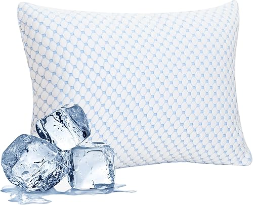 Miniatura 9 de XWZO Juego de 2 almohadas de enfriamiento tamaño Queen, almohadas de espuma viscoelástica trituradas, almohadas de gel ajustables para dormir