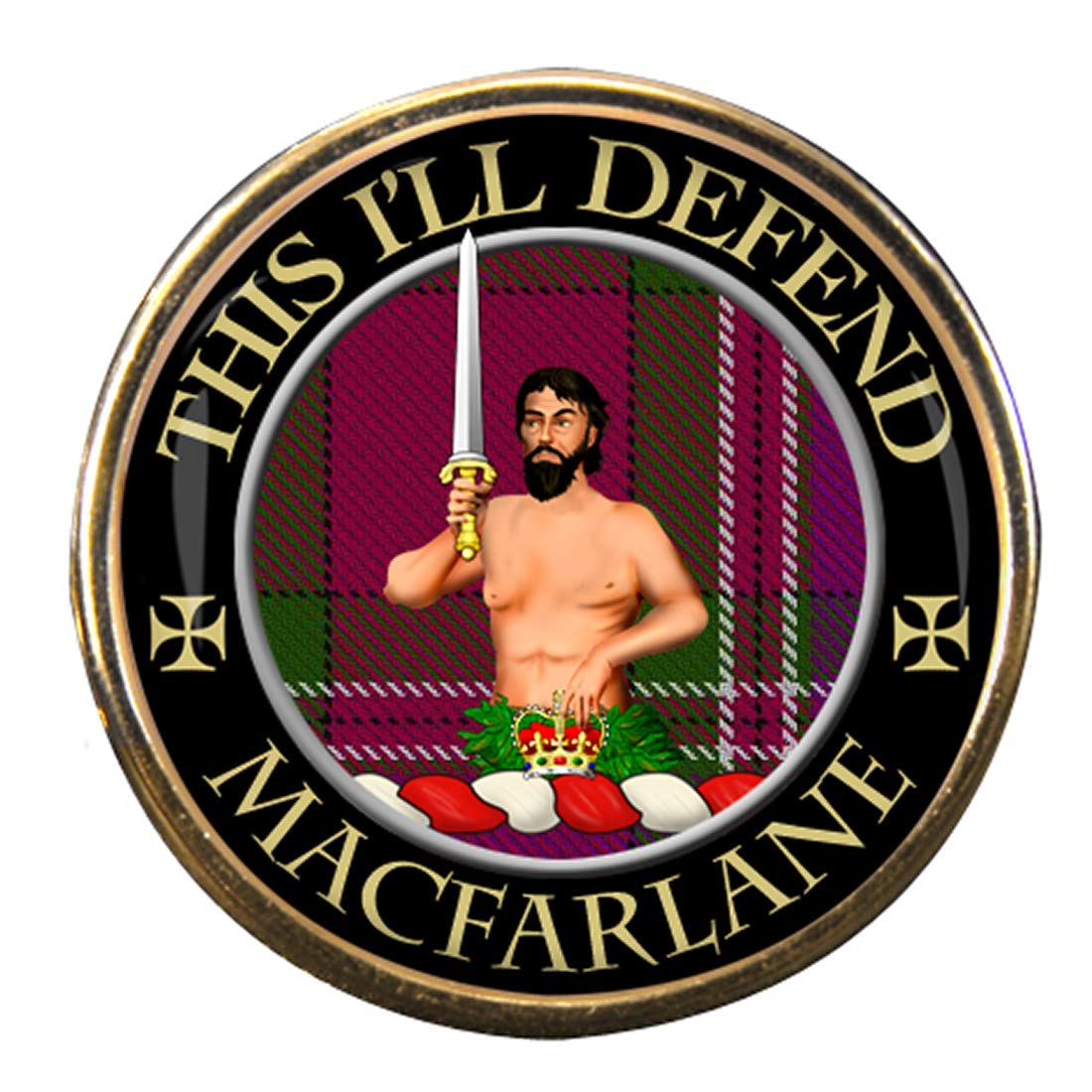 Family-Crests.com Men's Gold Macfarlane Scottish Clan Pin Badge
