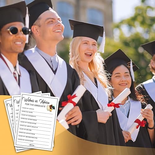 Miniatura 6 de Deseos y consejos para el juego de graduados, divertidos juegos de fiesta de graduación, fiesta de graduación, suministros de decoración de eventos