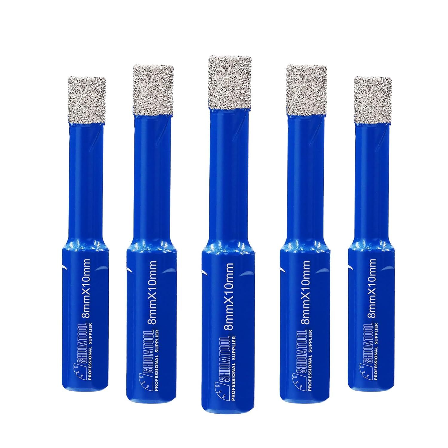 SHDIATOOL Diamond Drill Core Bits 5 Pieces 5/16 Inch Cutter and SHDIATOOL Diamond Core Drill Bits 2PCS 1/4 Inch for Porcelain Ceramic Tile Marble Brick Vacuum Brazed Hole Saw 6mm