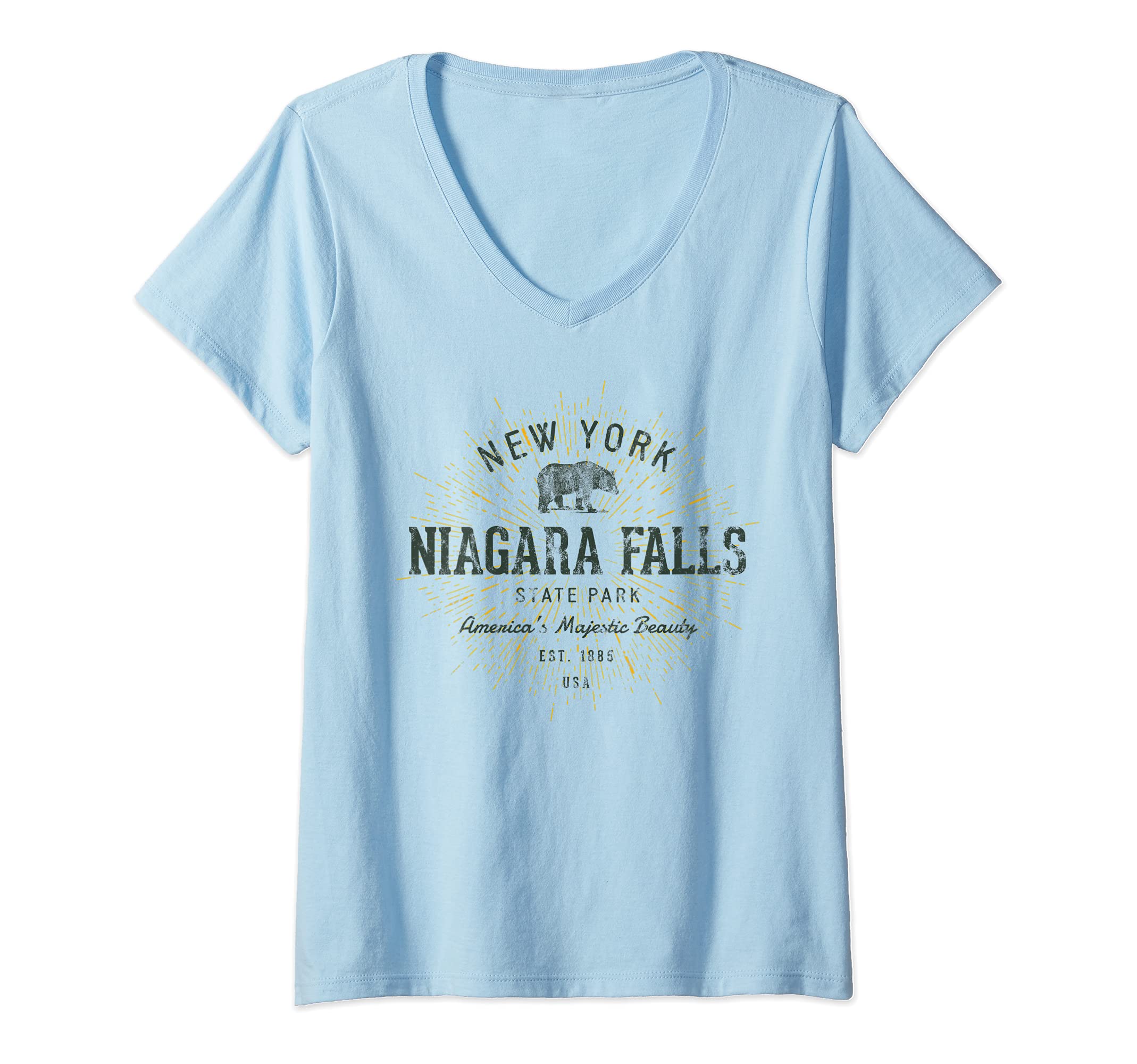 Niagara Falls State Park Souvenirs by TreajaWomens Retro Style Vintage Niagara Falls State Park V-Neck T-Shirt