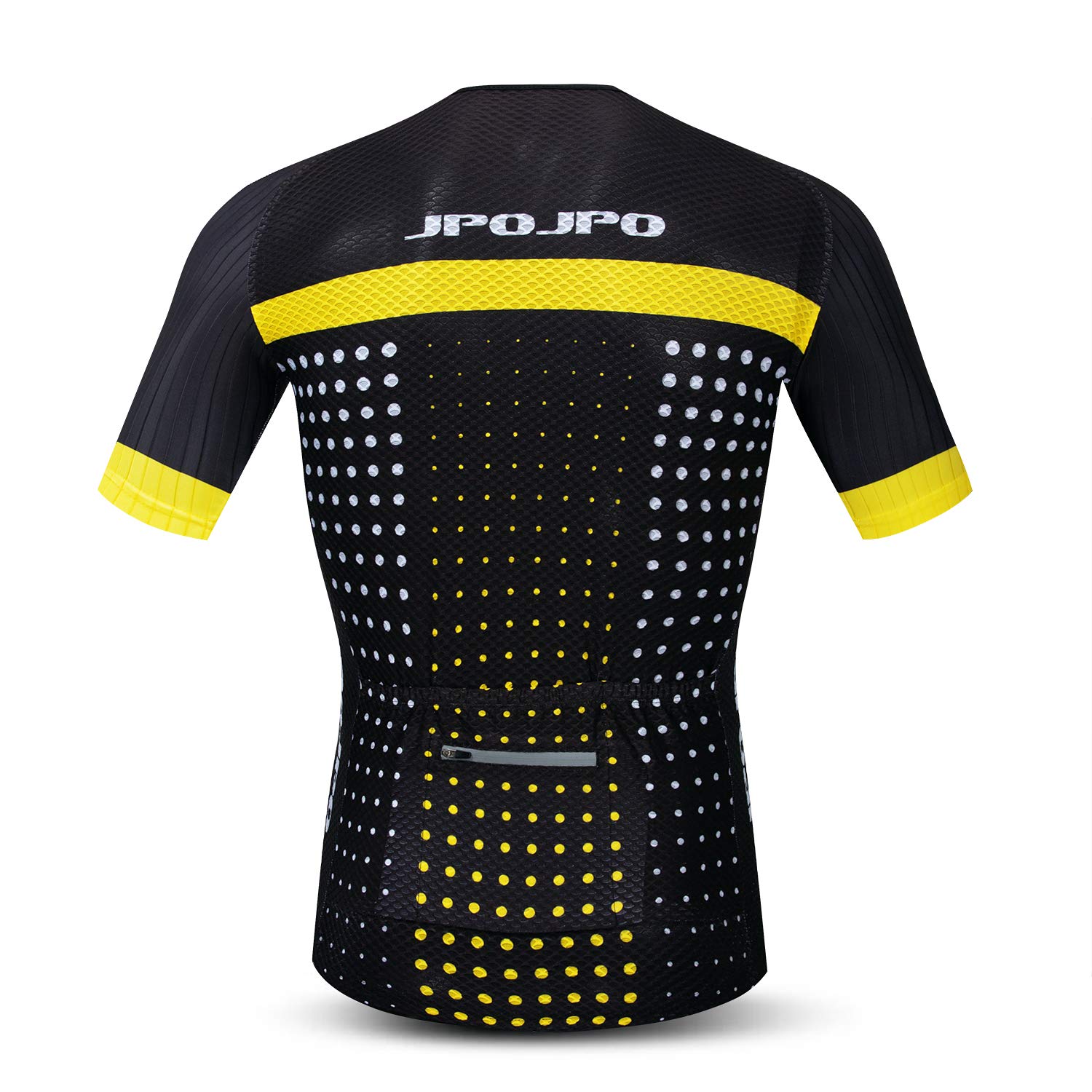 Weimostar Men's Cycling Jersey Short Sleeve Bicycle Clothing MTB Bike Shirt Tops Reflective with 4 Rear Pockets Black Yellow Size XL