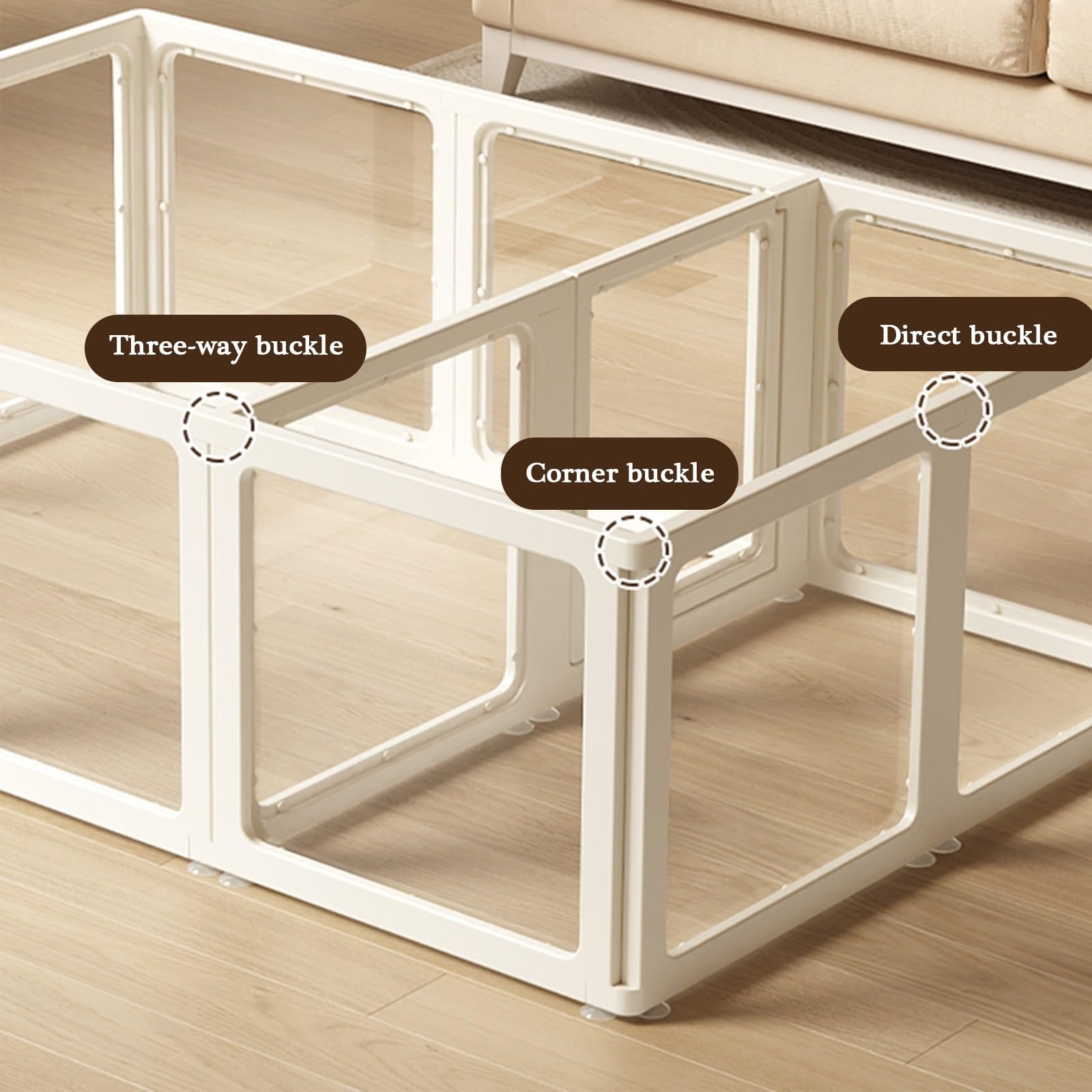 Recinto for Animali Domestici, Box for Cani da Interno Rettangolare,Trasparente Sala Parto Cane Modulare,Spessore Muro Recinzione 3 cm,A75cm,Sicuro e Stabile(H75CM,C-186x66cm/73X26IN)