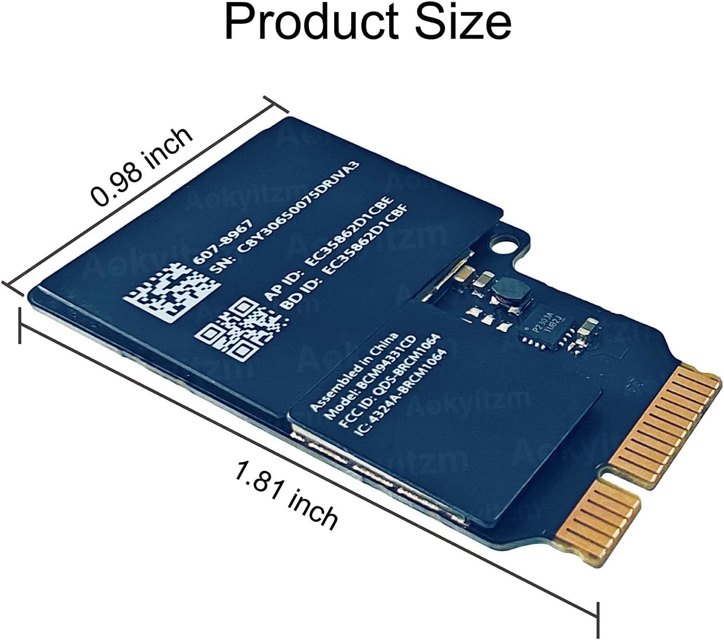 Airport Wireless Network Card,WiFi Bluetooth 4.0 Bt Wireless WiFi Airport Card BCM94331CD Replacement for iMac 21.5" 27" A1418 A1419 802.11n Airport Wireless Network Card（2012 Year）