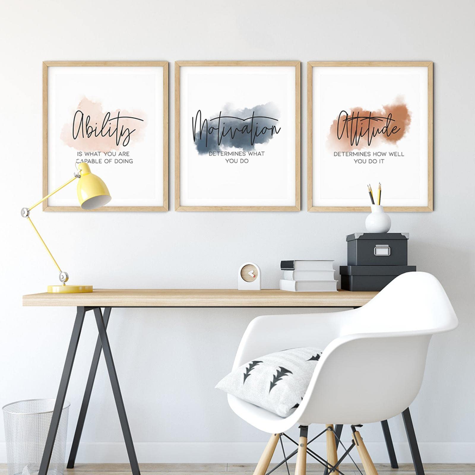 Dittelle Poster e Stampe d'Ispirazione sul Posto di Lavoro Motivazionali e Stampe su Tela Pittura Decorativa Immagine da Parete per Decorazioni per Ufficio 60x80 cm-3 Pezzi Senza Cornice