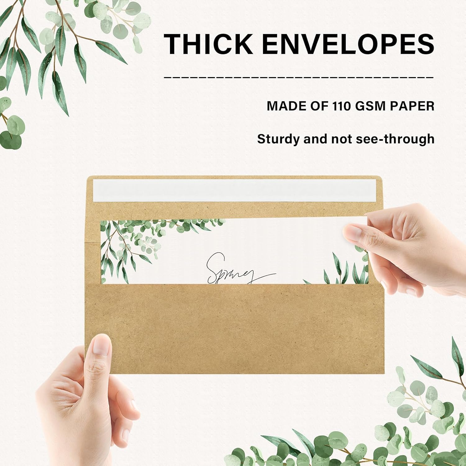 50 Pack #10 Business Envelopes, Self Seal Standard Kraft Envelopes for Secure Business & Legal Mailing, Office, Checks, Letter, Invoices, 4 1/8 x 9 1/2 Inches - Image 3