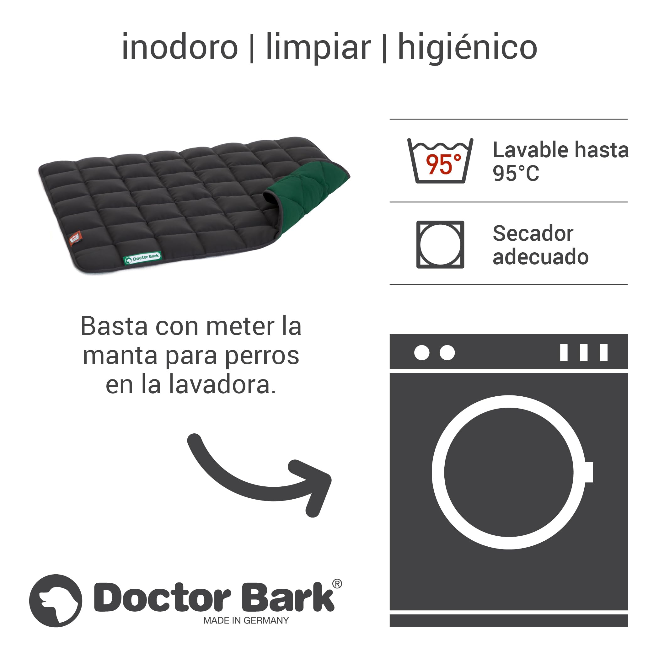 Doctor Bark Manta de Perros, Robusto, Lavable a 95 ° C - Disponible en Diferentes tamaños y Colores