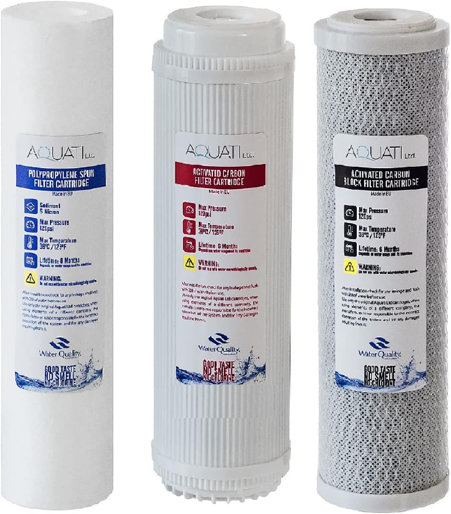 Replacement 3 Pre Filters for Water Fed Pole Window Cleaning Reverse Osmosis Systems 10"