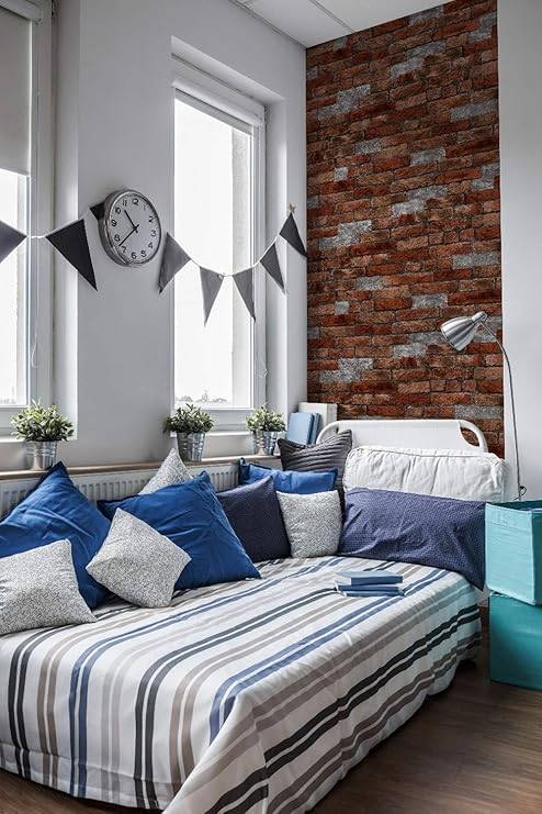 Amazon Doris ドリス 壁紙 壁紙シール ヴィンテージ壁紙 補修 はがせる おしゃれ 幅45cm 丈250cm 朽ちたレンガ たて貼り Diy 工具 ガーデン