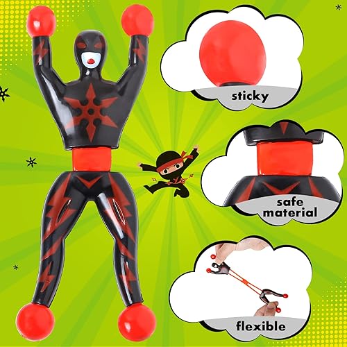 Miniatura 7 de Paquete de 28 tarjetas de regalo para el día de San Valentín para niños con juego de ninja pegajoso para escalada en la pared, juguetes difíciles