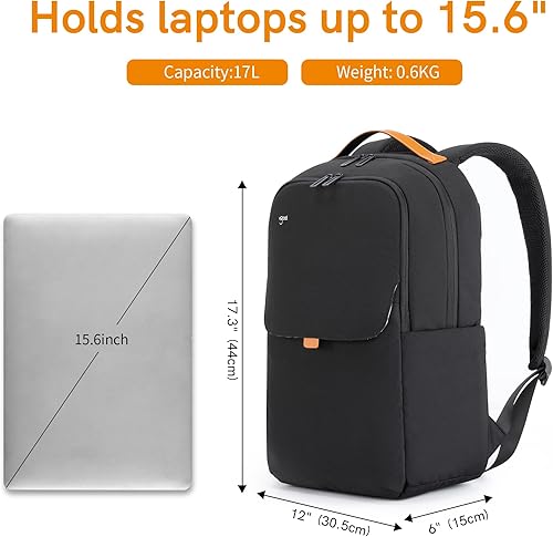 Miniatura 3 de VGOAL Mochila para laptop para mujer, resistente al agua, con múltiples compartimentos, adecuada para la universidad y viajes, Fg6325 Negro,