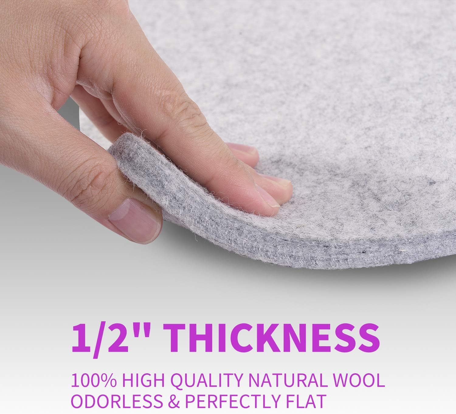 Rdutuok 17" X 24" and 10" X 10" Wool Pressing Mat 100% New Zealand Felted Wool Ironing Mat Pad Quilting Wooly Felted Iron Board for Quilter, Sewing, Quilting Supplies