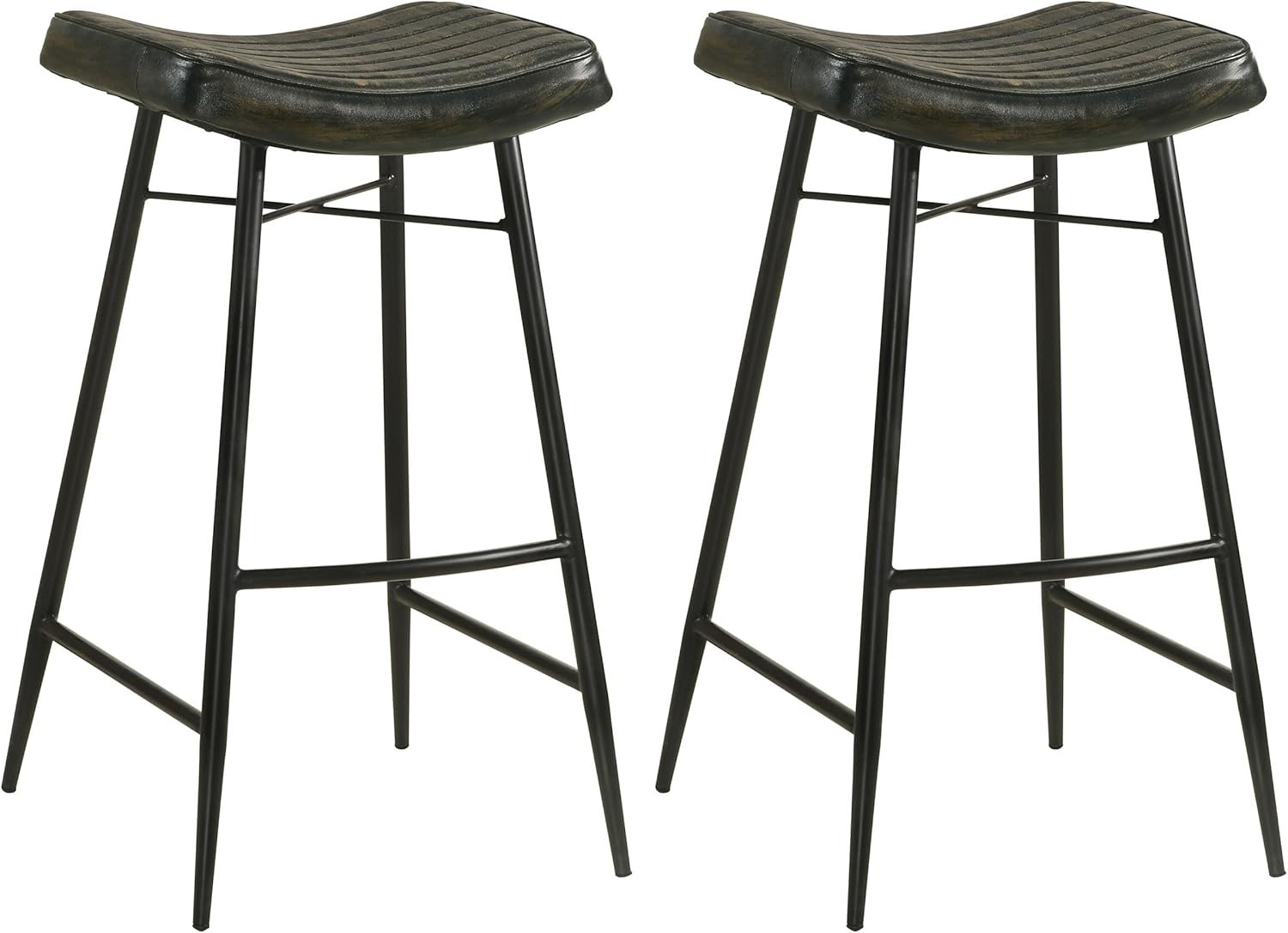 Coaster Home Furnishings Bayu Leather Upholstered Bar Stool Espresso 109259 (Set of 2)