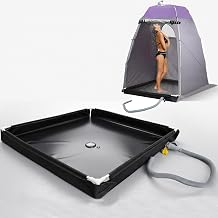 Portable Shower Pan Not Including Tent 39" x 39", Foldable Camping Shower Base Floor for Outdoor Indoor Beach