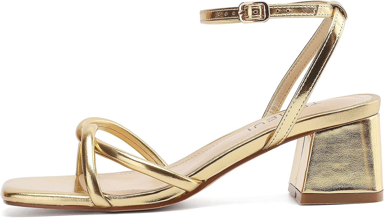 Women's Sandals Strappy Heels for Women Dressy Open Square Toe Comfort Chunky Block Heel Dress Shoes for Prom Party Wedding - Image 5