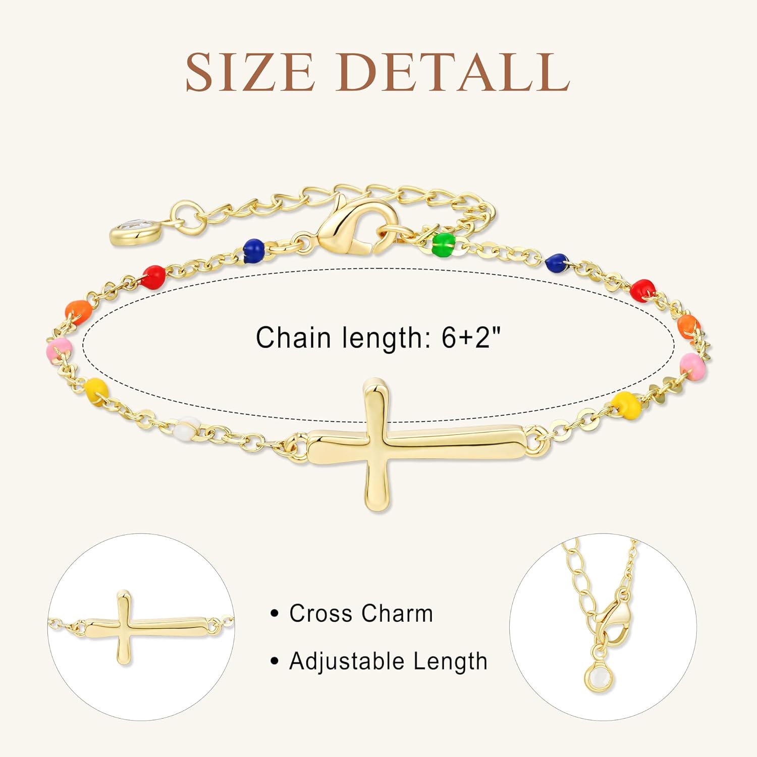 IEFLIFE Cross Bracelet Gifts for Women - 14K-Gold-Plated Cross Bracelet Gifts for Women Girls, Baptism Christian Birthday Gift for Mom Daughter Granddaughter Bracelets Jewelry - Image 5