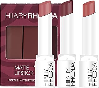 Hilary Rhoda Matte Trio Lipstick | Matte Finish & Long Lasting Lipstick | Pack of 3 Lipsticks | Highly Pigmented & Glides Smoothly | Vegan & Cruelty-Free - (Nude-Mood Trio, 3g x 3U)-picture-10