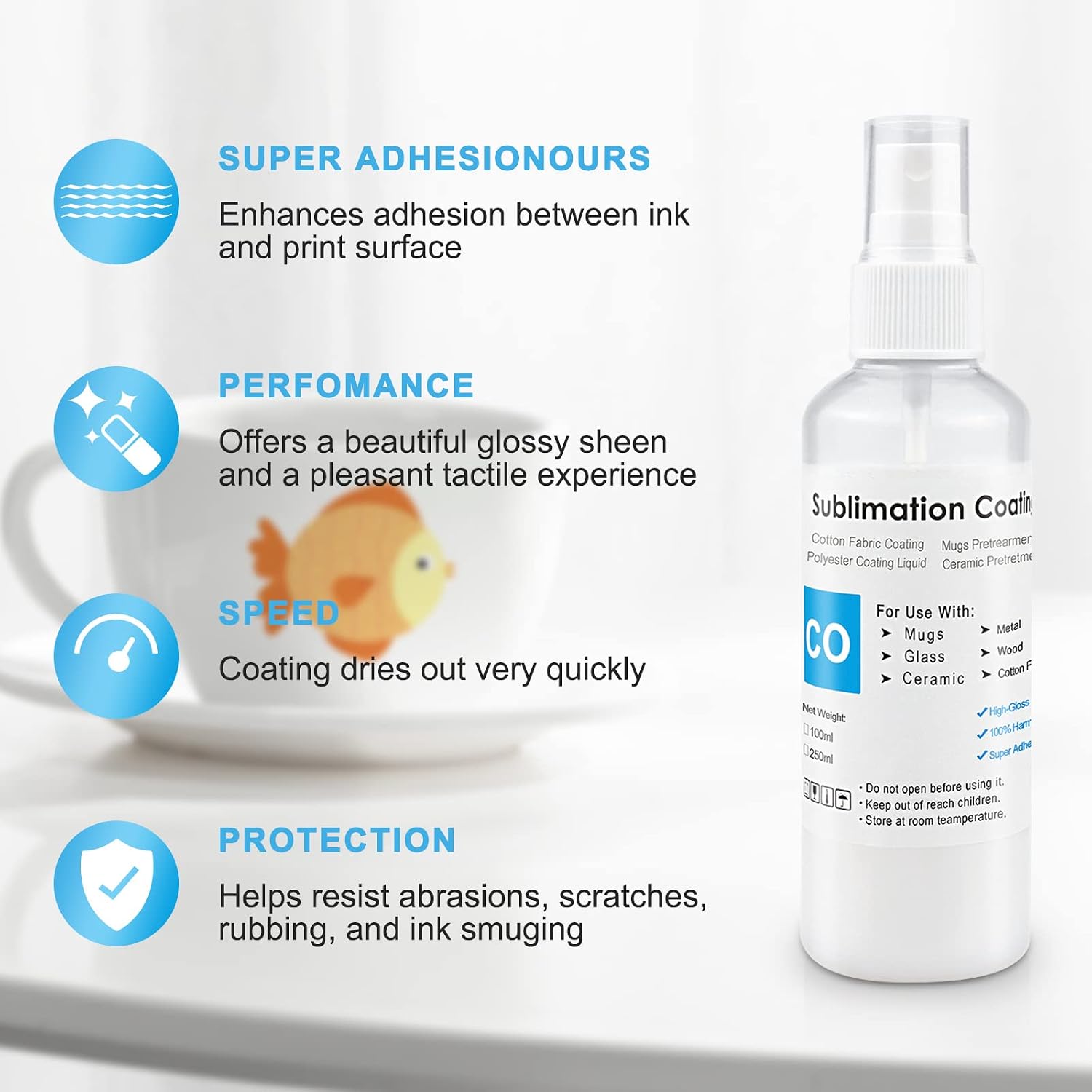 Beink Sublimation Coating Spray for Cotton T-Shirts Polyester Canvas Sublimation Fluid Spray Quick Dry and Easy Achieve Brighter and More Vibrant Colors No Mixing Required 100ml 2-Pack