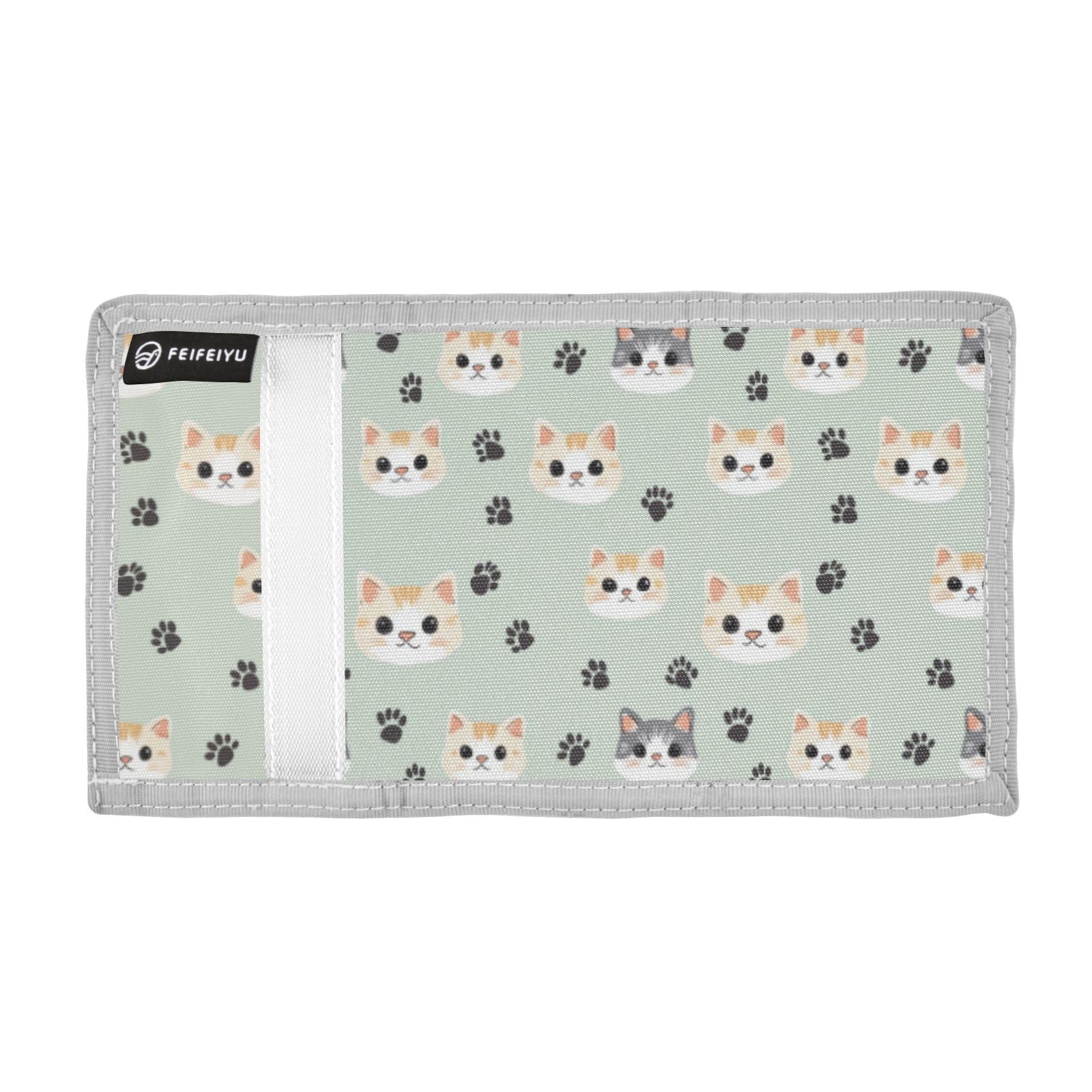 Wusikd Cute Cat Kids Wallet for Boys Girls Cat Paws Toddler Trifold Wallet Novelty Wallet for Teens Women Men