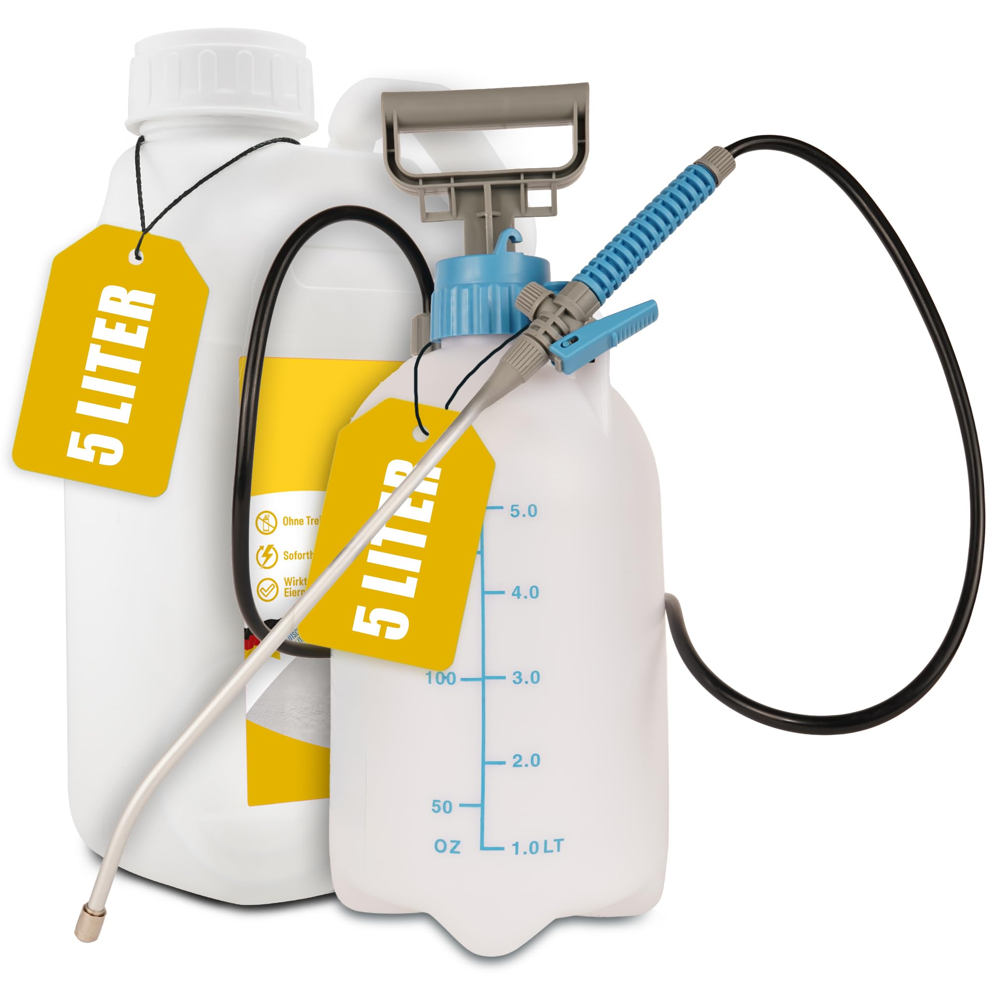 INSIGO Anti Wespen Spray 5l Kanister + 5L Drucksprüher - Wespenmittel mit mechanischer Wirkung - Effektive Abwehr für Wespen - Wespen Spray mit Sofortwirkung