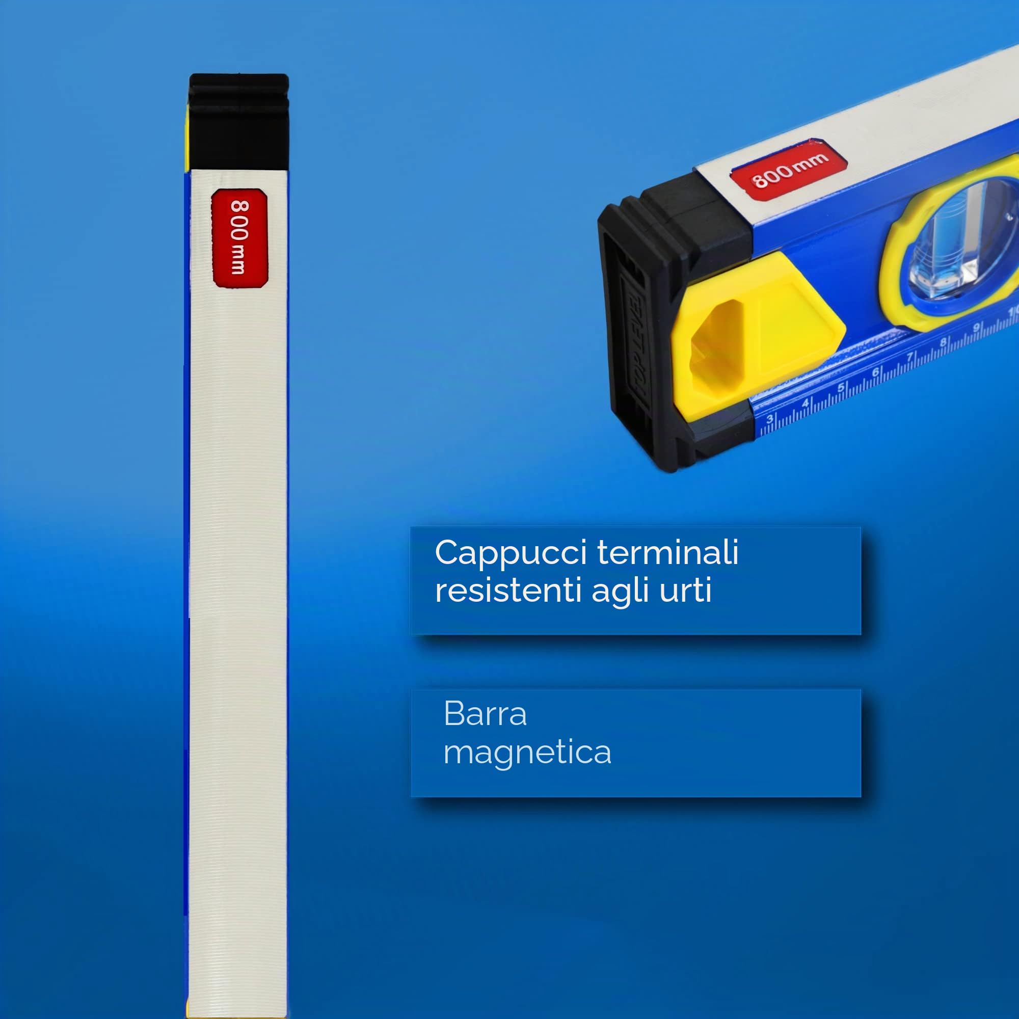 S&R Livella a Bolla Magnetica Professionale 80 cm (orizzontale/verticale / 45°). Classe di precisione 1 Design Ucraino