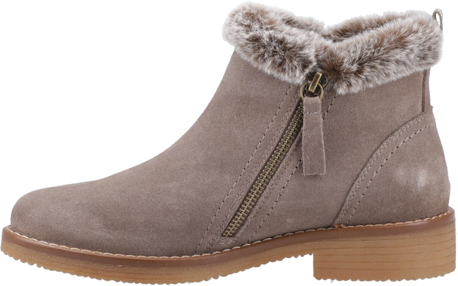 Hush Puppies Female Marnie Zip Boot, Taupe, 8