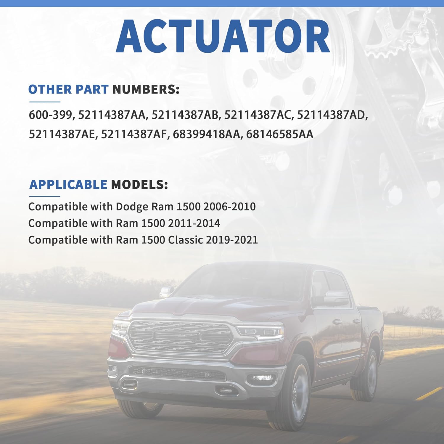 Front Differential Axle Actuator 4x4 4WD Hub Lock Actuator Compatible with Dodge Ram 1500 2006-2010, Compatible with Ram 1500 2011-2014 / Ram 1500 Classic 2019 2020 2021