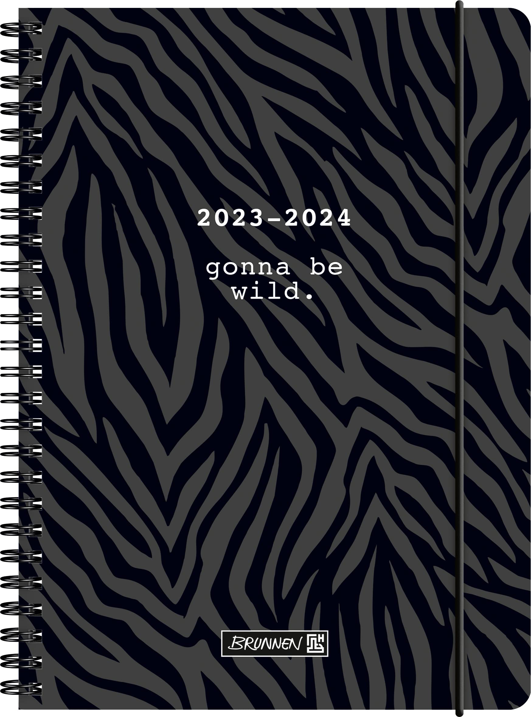 BRUNNEN School Calendar "Wild" 2023/2024 2 Pages = 1 Week A5 Black