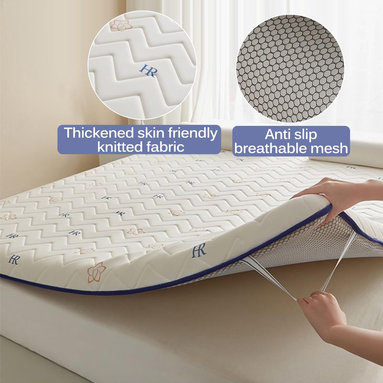 White/4.5cm,150x200cm, Memory Foam Futon Mattress Pad Japanese Floor Futon Mattress Topper Thcken 4.5Cm/6.5Cm with Breathable Mesh Comfortable Foldable Sleeping Mat for Dormitory Camping