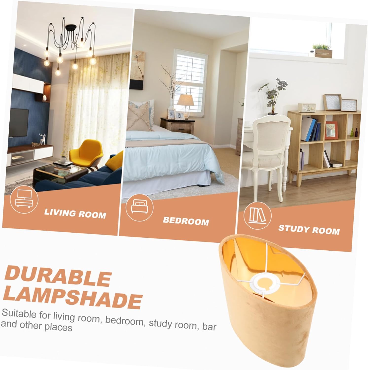 UPKOCH Oval Lampshade Cover Cloth Stable for Home Hotel Bedroom Study Library