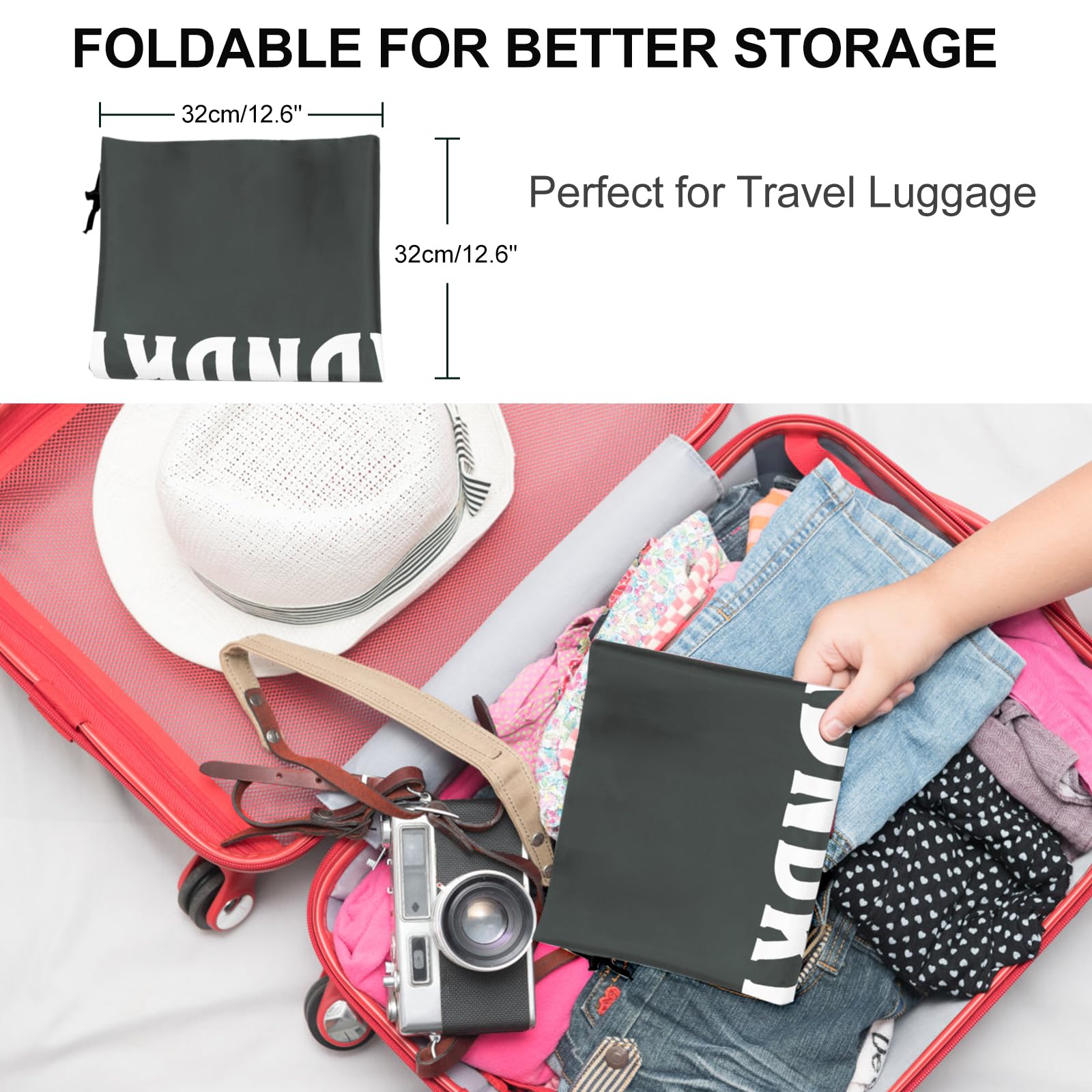 Bolsa de lavandería, bolsa de lavandería de viaje, lavable a máquina, organizador de ropa sucia, lo suficientemente grande como para contener 4 cargas de lavandería, fácil de colocar en una cesta o