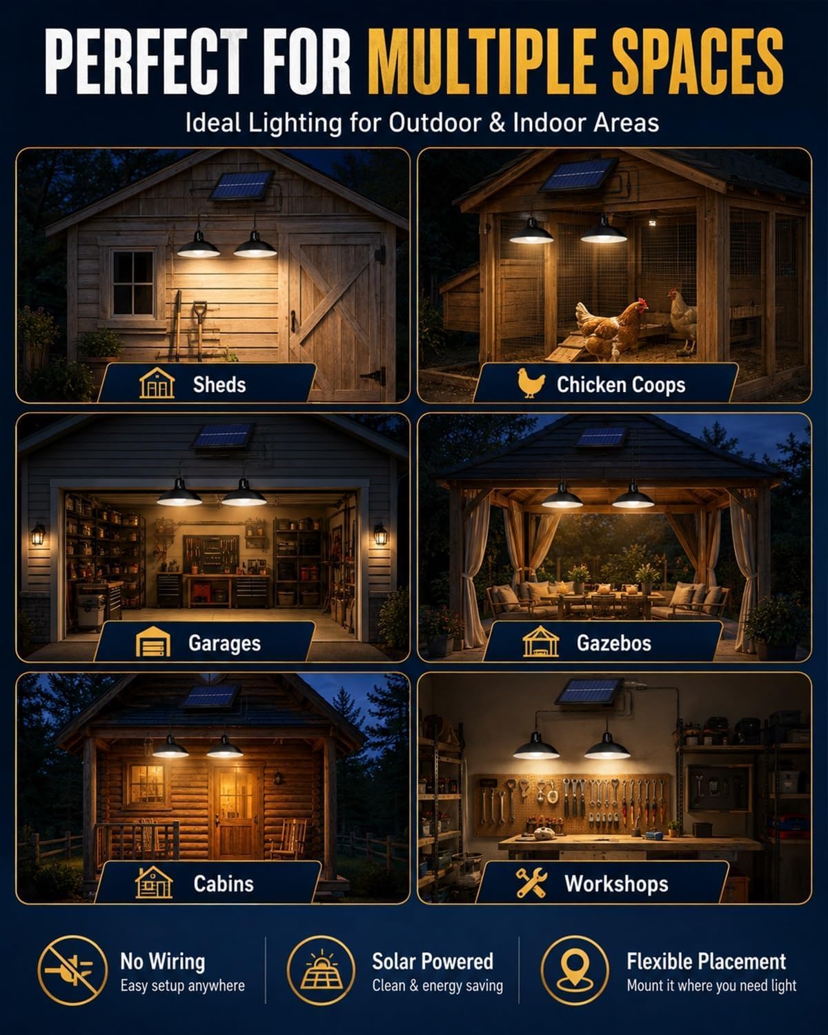 Lampada Solare Esterna Con Telecomando, Lampada A Sospensione Solare Per Esterni Grado Impermeabilità Ip65, Adatta Sia Per Interni Che Per Esterni: Ideale Per Abitazioni, Pollai Garage (Luce Calda)