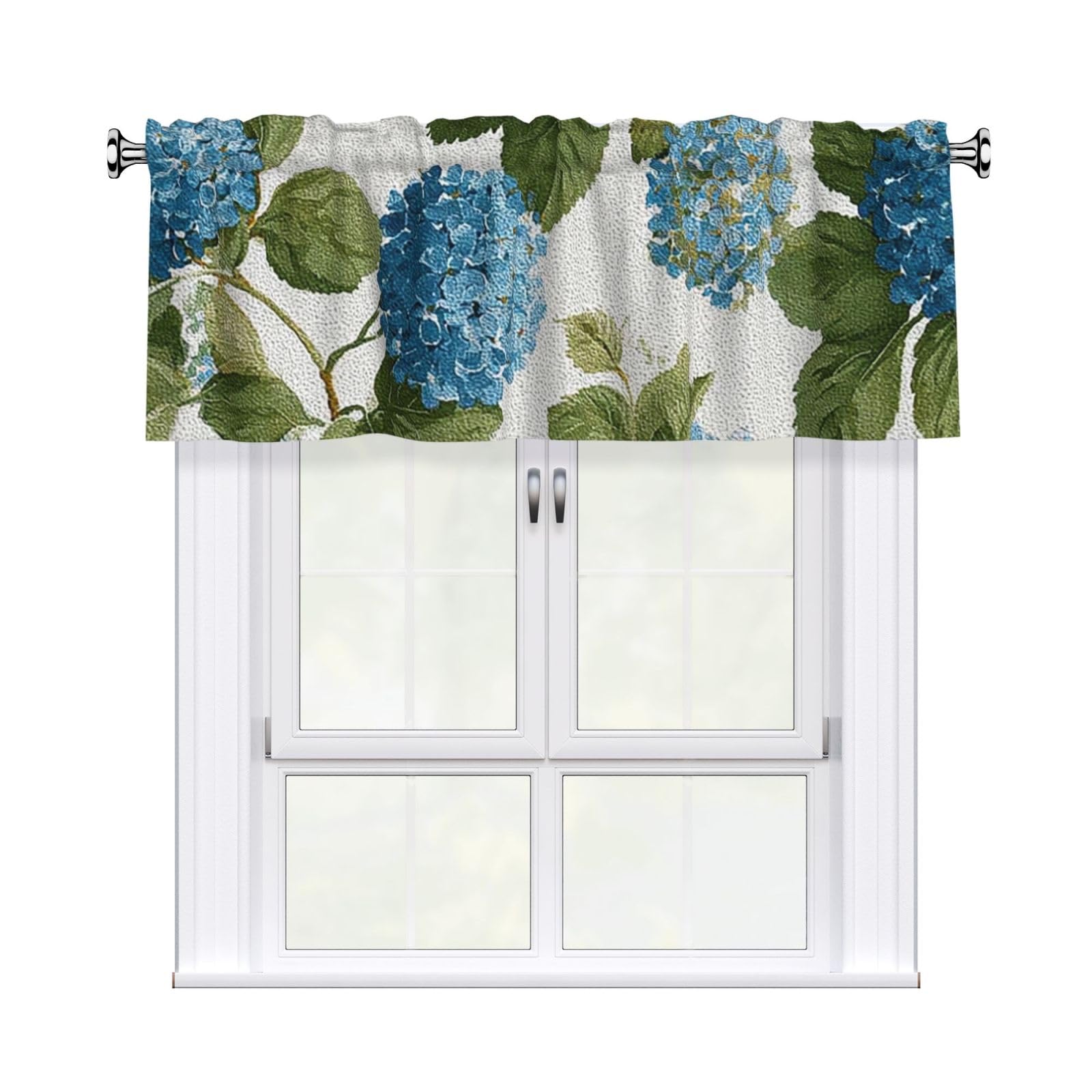 HJKJKKJ Window Valance 137x 46 CM Kitchen Curtains Vintage Floral Valances for Windows Vintage Short Window Curtains Farmhouse Rod Pocket Decorative Curtain Valance for Bedroom Bathroom