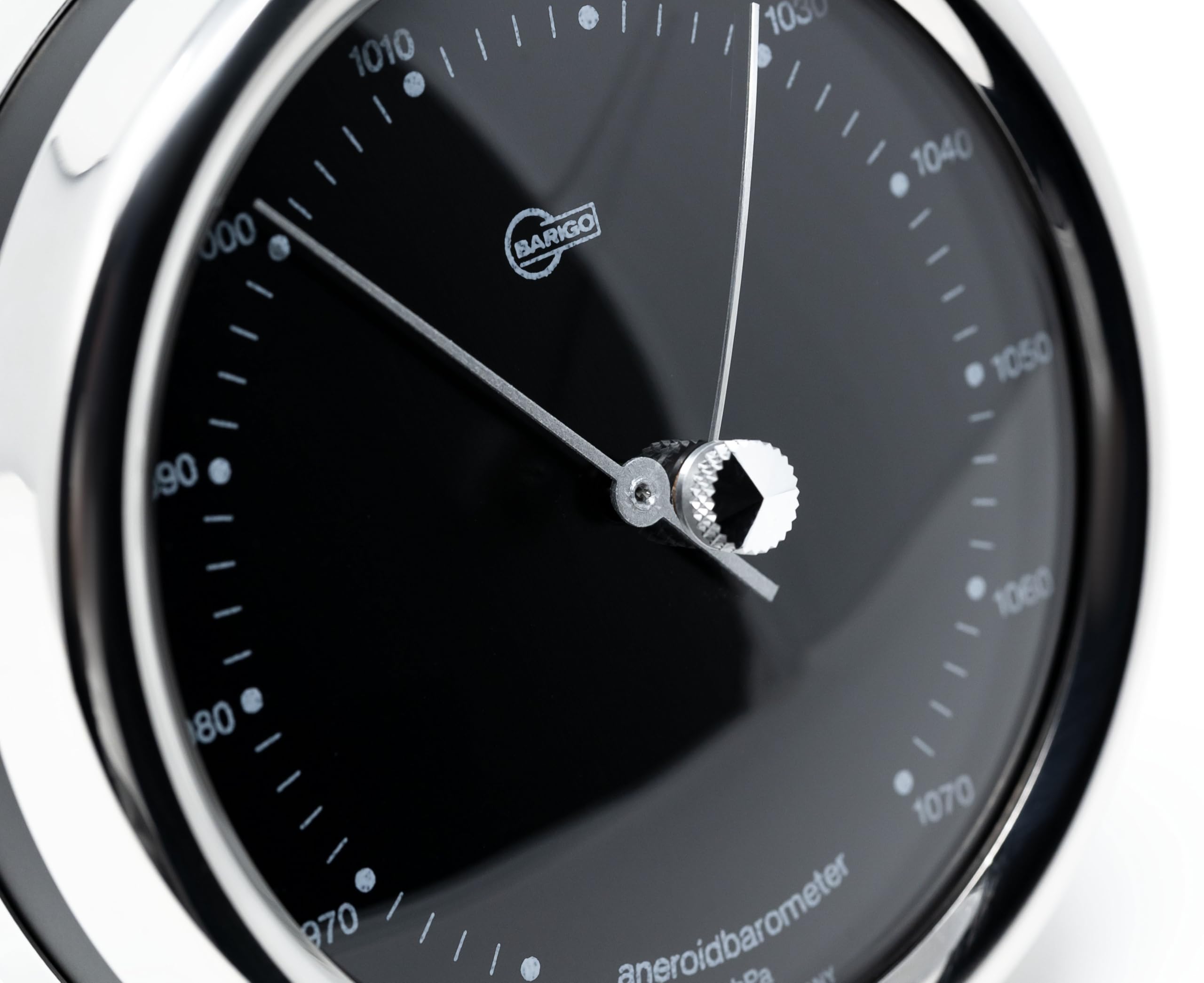 BARIGO 823 RFPO.06 ORION barometro 100 x 35 mm – con cassa in acciaio inox lucidato – quadrante nero
