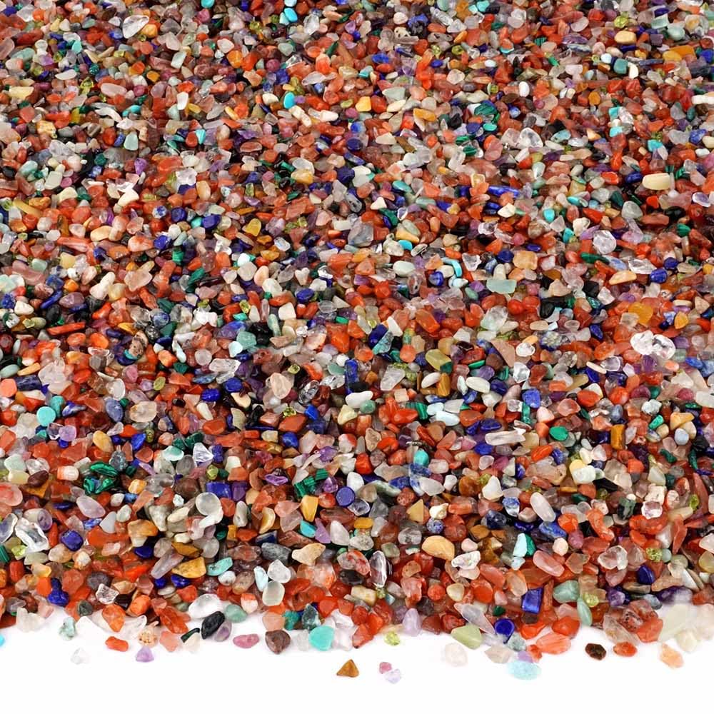 10 kg Wunderstein24 Bunter Trommelstein - Mix echte Edelstein - Mischung aus aller Welt Ø ca. 5 – 8 mm kleine Heilsteine Mineralien Dekosteine Wassersteine Glückssteine