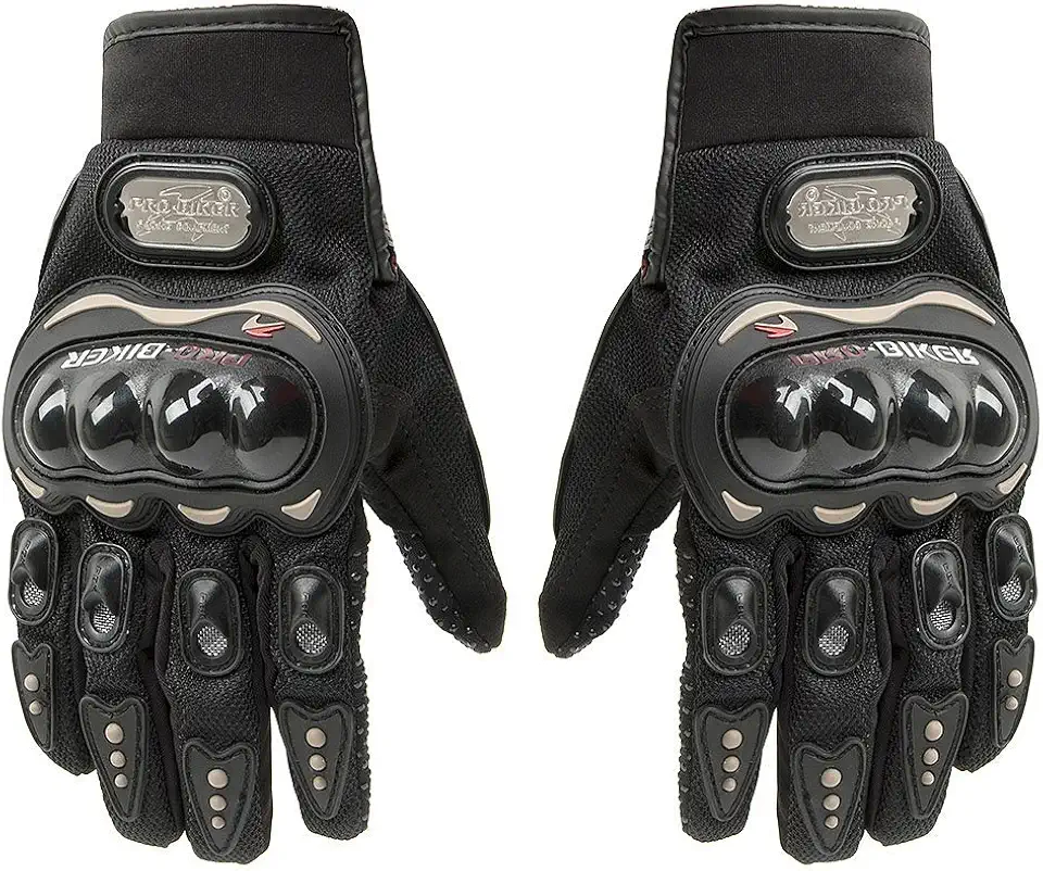 Luva Moto Motoqueiro Motocross Motociclista Bike Pró Preta Proteção Mãos Fibra De Carbono Tamanho Único - PLP MANIA