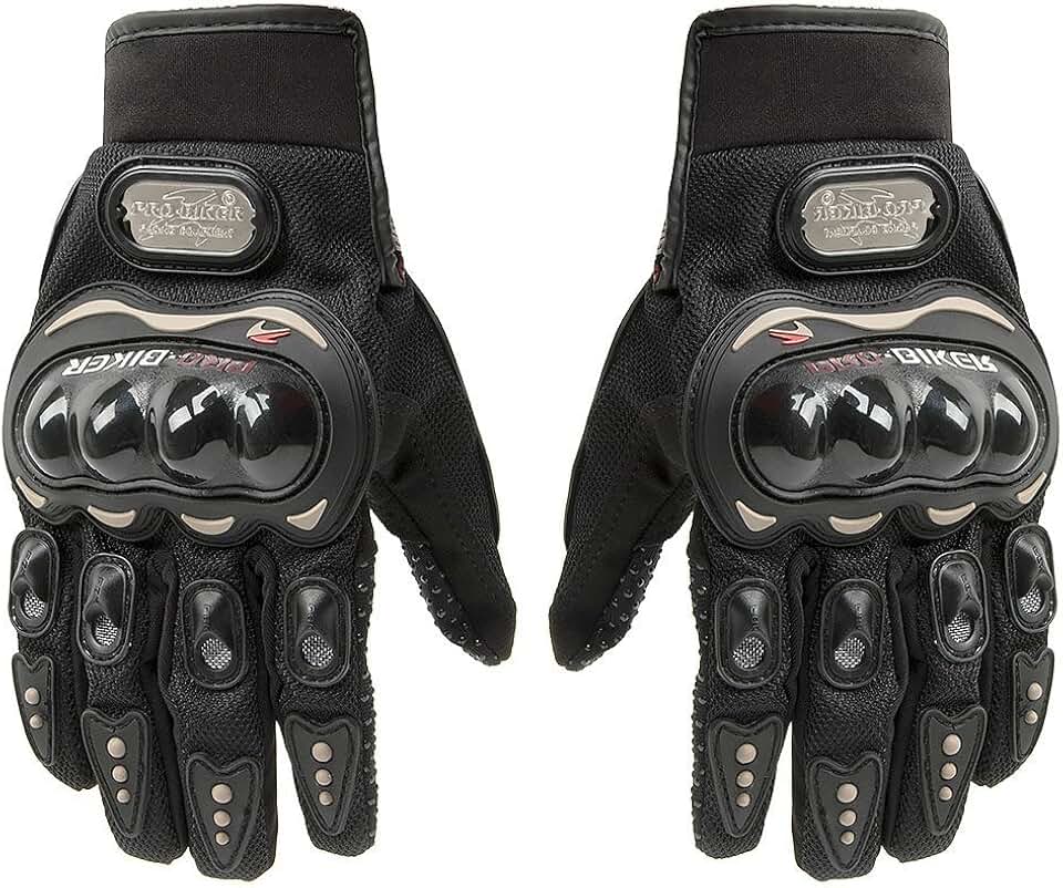 Luva Moto Motoqueiro Motocross Motociclista Bike Pró Preta Proteção Mãos Fibra De Carbono Tamanho Único - PLP MANIA