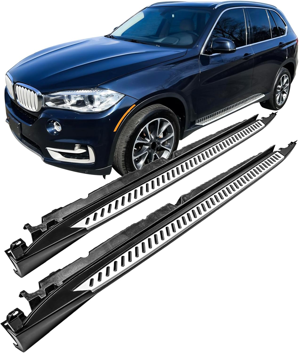 Aluminum Running Boards Compatible with 2014 2015 2016 2017 2018 BMW X5 F15 Replacement Side Step Nerf Bars Factory Style