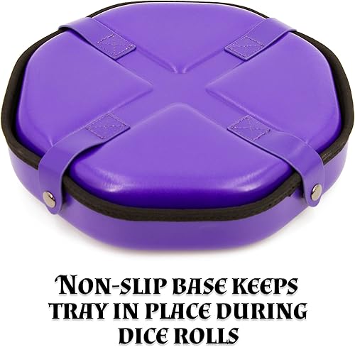 Miniatura 7 de CASEMATIX Bandeja de dados y estuche de almacenamiento de dados para hasta 115 dados RPG, bandeja de dados para rodar con broches magnéticos, diseño